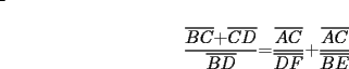 TEX: -<br /><br />\[<br />\frac{{\overline {BC} {\rm  + }\overline {CD} }}{{\overline {BD} }}{\rm  = }\frac{{\overline {AC} }}{{\overline {DF} }}{\rm  + }\frac{{\overline {AC} }}{{\overline {BE} }}<br />\]<br /><br />