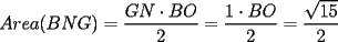 TEX: $Area(BNG)=\dfrac{GN\cdot BO}{2}=\dfrac{1\cdot BO}{2}=\dfrac{\sqrt{15}}{2}$