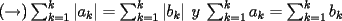 TEX: $ ( \rightarrow  ) \sum_{k=1}^{k} \left| a_k \right|=\sum_{k=1}^{k} \left| b_k \right| \:y\: \sum_{k=1}^{k} a_k =  \sum_{k=1}^{k} b_k7<br />$