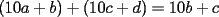 TEX: $(10a+b)+(10c+d)=10b+c$