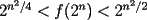 TEX: $2^{n^2/4}<f(2^n)<2^{n^2/2}$