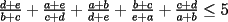 TEX: $\frac{d+e}{b+c}+\frac{a+e}{c+d}+\frac{a+b}{d+e}+\frac{b+c}{e+a}+\frac{c+d}{a+b} \le 5$