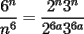 TEX: \[<br />\frac{{6^n }}<br />{{n^6 }} = \frac{{2^n 3^n }}<br />{{2^{6a} 3^{6a} }}<br />\]