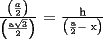 TEX: $<br />\frac{{\left( {\frac{a}<br />{2}} \right)}}<br />{{\left( {\frac{{\text{a}\sqrt \text{3} }}<br />{\text{2}}} \right)}}\text{  =  }\frac{\text{h}}<br />{{\left( {\frac{\text{a}}<br />{\text{2}} - \text{ x}} \right)}}<br />$