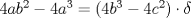 TEX: $4ab^2-4a^3=(4b^3-4c^2)\cdot \delta$