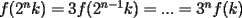 TEX: $f(2^nk)=3f(2^{n-1}k)=...=3^nf(k)$