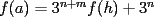 TEX: $f(a)=3^{n+m}f(h)+3^n$