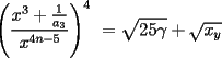 TEX: \left(\frac{x^3+\frac{1}{a_3}}{x^{4n-5}}\right)^4 =\sqrt{25\gamma}+\sqrt{x_y}