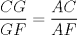 TEX: $\ \dfrac{CG}{GF} = \dfrac{AC}{AF} $