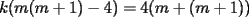 TEX: $k(m(m+1)-4)=4(m+(m+1))$