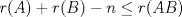 TEX: $r(A) + r(B) - n \le r(AB)$