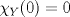 TEX: $\chi_{Y}(0) = 0$