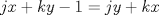 TEX: $jx + ky - 1 = jy + kx$