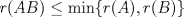 TEX: $r(AB) \le \min\{r(A), r(B) \}$