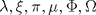 TEX:  $\lambda,\xi,\pi,\mu,\Phi,\Omega$ 