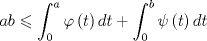 TEX: $$ab \leqslant \int_0^a {\varphi \left( t \right)dt}  + \int_0^b {\psi \left( t \right)dt} $$