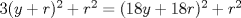 TEX: $3(y+r)^2+r^2=(18y+18r)^2+r^2$