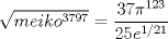 TEX: $\sqrt{meiko^{3797}}=\dfrac{37\pi^{123}}{25e^{1/21}}$