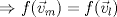 TEX:  $\Rightarrow$ $f(\vec v_m)=f(\vec v_l)$