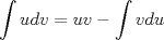 TEX: $ \displaystyle \int udv = uv - \displaystyle \int vdu$