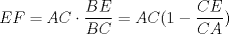 TEX: $EF=AC\cdot \dfrac{BE}{BC}=AC(1-\dfrac{CE}{CA})$