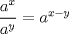 TEX: $\dfrac{a^x}{a^y}=a^{x-y}$