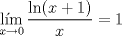 TEX: $\mathop\text{l\'im}\limits_{x\to0}\dfrac{\ln(x+1)}{x}=1$