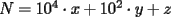 TEX: $N=10^4\cdot x+10^2\cdot y+z$