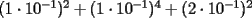 TEX: $(1 \cdot 10^{-1})^2+(1 \cdot 10^{-1})^4+ (2 \cdot 10^{-1})^2$ 