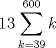 TEX: $$13\sum\limits_{k=39}^{600} {k}$$