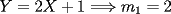 TEX: $Y= 2 X + 1 \Longrightarrow m_1=2$