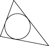 TEX: <br /><br /><br />\begin{pspicture}(-4.3,-2.62)(10.7,6.3)<br />\pspolygon(-0.3,1.62)(0.9,4.82)(4,0.8)<br />\psline(-0.3,1.62)(0.9,4.82)<br />\psline(0.9,4.82)(4,0.8)<br />\psline(4,0.8)(-0.3,1.62)<br />\pscircle(1.24,2.5){1.14}<br />\end{pspicture}<br />