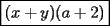 TEX: $\boxed{(x+y)(a+2)}$