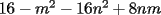 TEX: $16-m^2+16n^2-8nm$