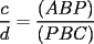 TEX: $\displaystyle\frac{c}{d}=\frac{(ABP)}{(PBC)}$