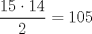 TEX: $\dfrac{15\cdot 14}{2}=105$