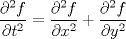 TEX: $\dfrac {\partial^2 f}{\partial t^2}=\dfrac {\partial^2 f}{\partial x^2}+\dfrac {\partial^2 f}{\partial y^2}$