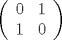 TEX: $\left( \begin{array}{ccc}<br />0 & 1\\<br />1  & 0\\<br />\end{array} \right)$