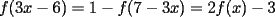 TEX: $f(3x-6)=1-f(7-3x)=2f(x)-3$