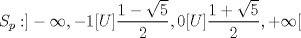 TEX: $S_p: ]-\infty,-1[U]\dfrac{1-\sqrt5}{2},0[U]\dfrac{1+\sqrt5}{2},+\infty[$