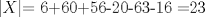 TEX: $|X|$= 6+60+56-20-63-16 =23