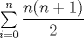 TEX: $\sum\limits_{i=0}^n{\dfrac{n(n+1)}{2}}$