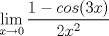 TEX: $\displaystyle\lim_{x \to{0}}{\displaystyle\frac{1 - cos(3x)}{2x^2}}$