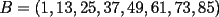 TEX: $B = (1,13,25,37,49,61,73,85)$