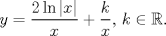 TEX: $$y = \frac{{2\ln \left| x \right|}}{x} + \frac{k}{x},\,k \in \mathbb{R}.$$