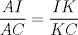 TEX: $\ \dfrac{AI}{AC}=\dfrac{IK}{KC} $