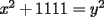 TEX: $x^2+1111=y^2$