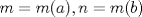 TEX: $m=m(a),n=m(b)$