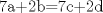 TEX: 7a+2b=7c+2d