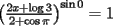 TEX: $\left(\frac{2x+\log 3}{2+ \cos \pi}\right)^{\sin0} = 1$